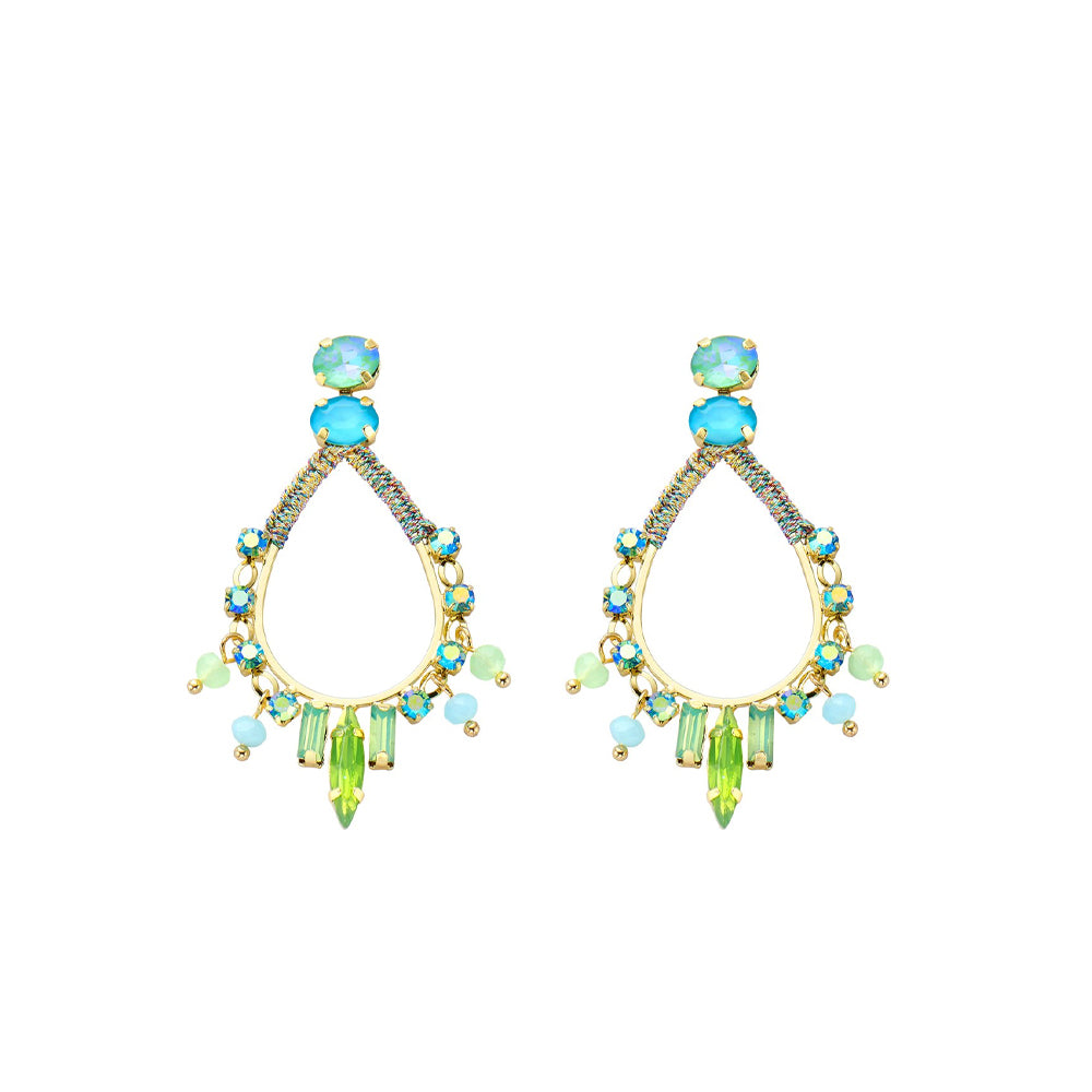 Biba - Oorbellen - Druppel Blauw / Groen