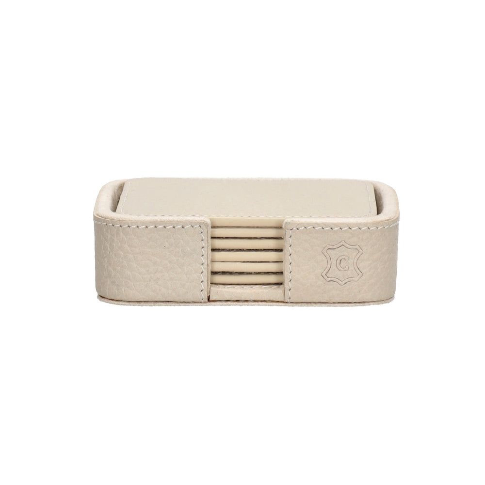 Chamada Onderzetters - Anna XS - Vierkant - Beige Leer