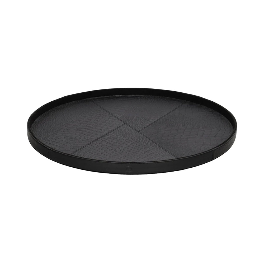Chamada Plateau - Merel L - Rond - Zwart Croco Leer