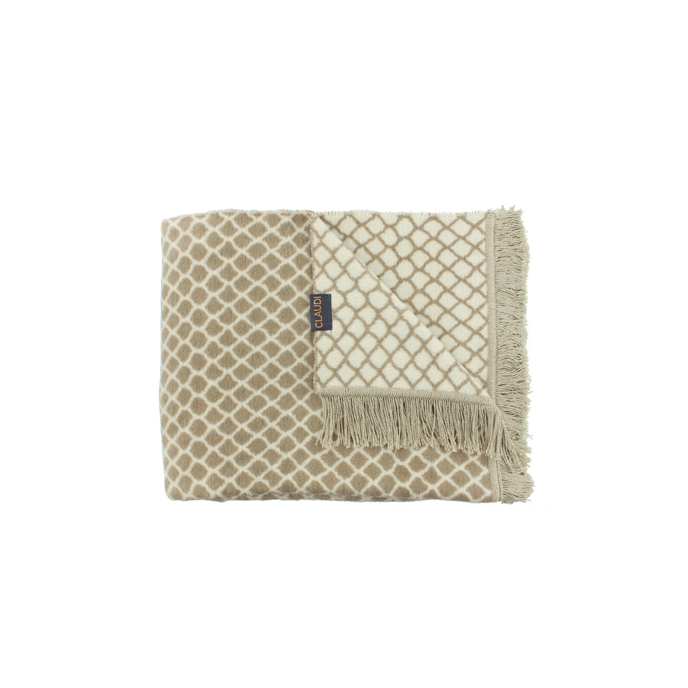 Claudi Plaid - Colly Taupe & White