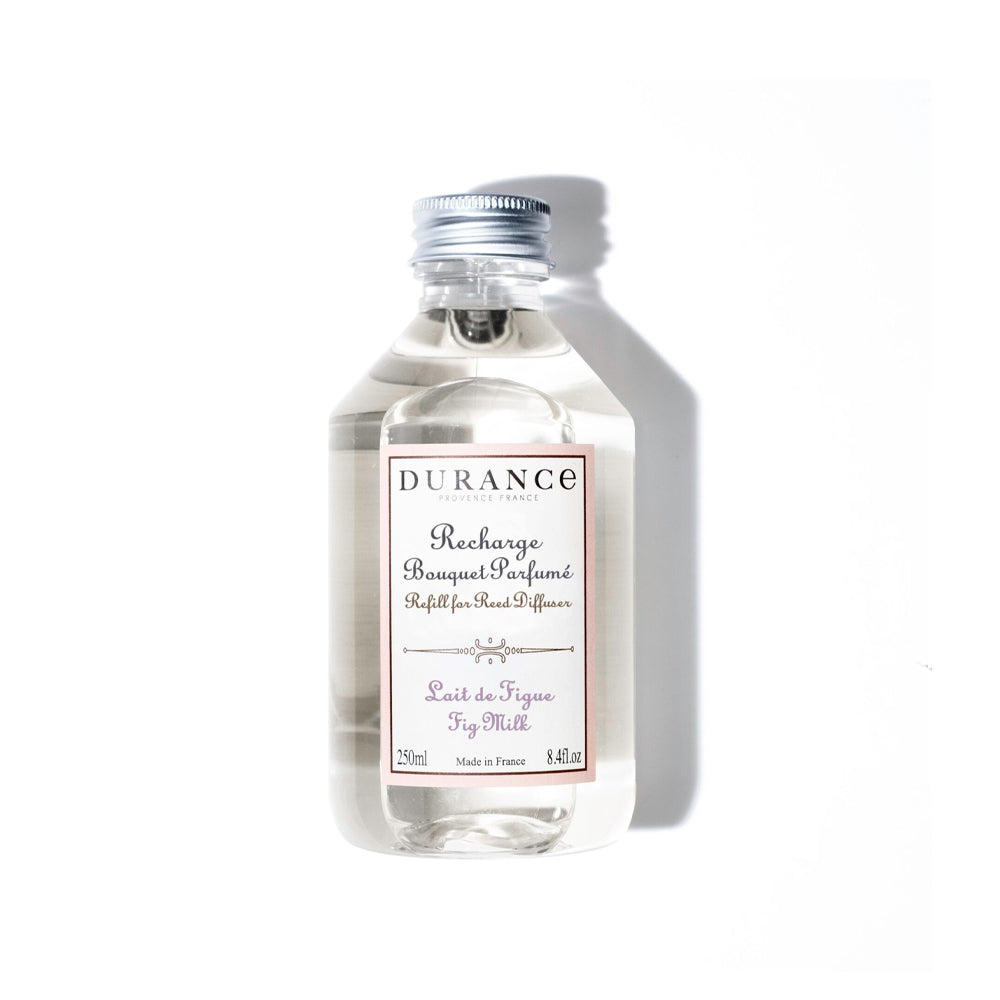 250 ml Durance navulling voor geurstokjes in de geur fig milk.
