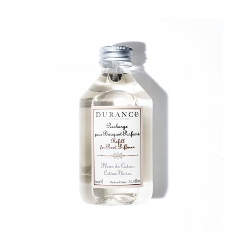 250 ml Durance navulling voor geurstokjes in de geur Cotton Flower.