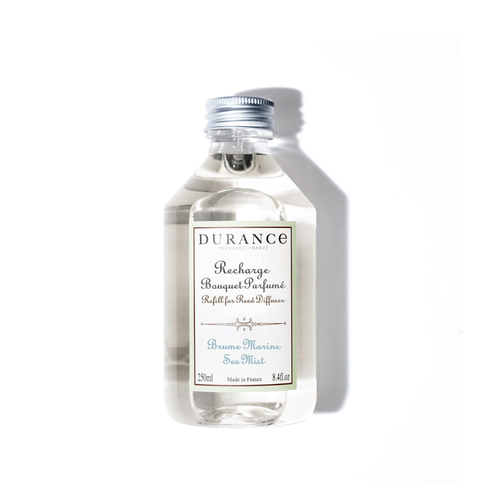 250 ml Durance navulling voor geurstokjes in de geur Sea Mist.