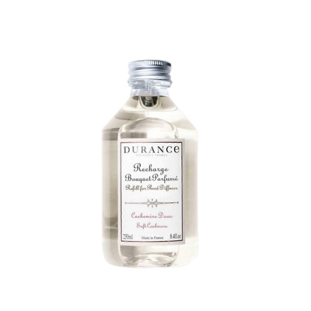 250 ml Durance navulling voor geurstokjes in de geur soft cashmere.