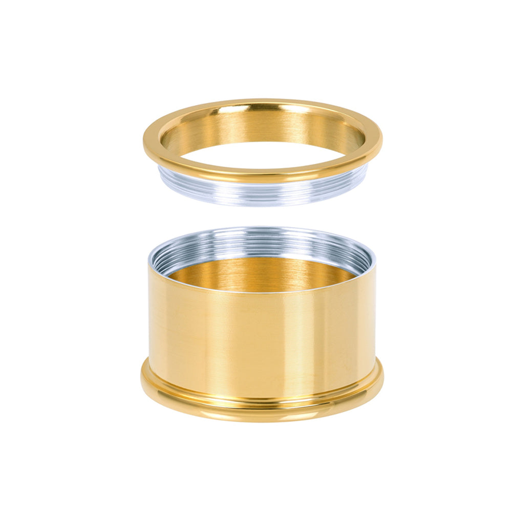 Goudkleurige IXXXI basisring voor dames in 12 mm breedte.
