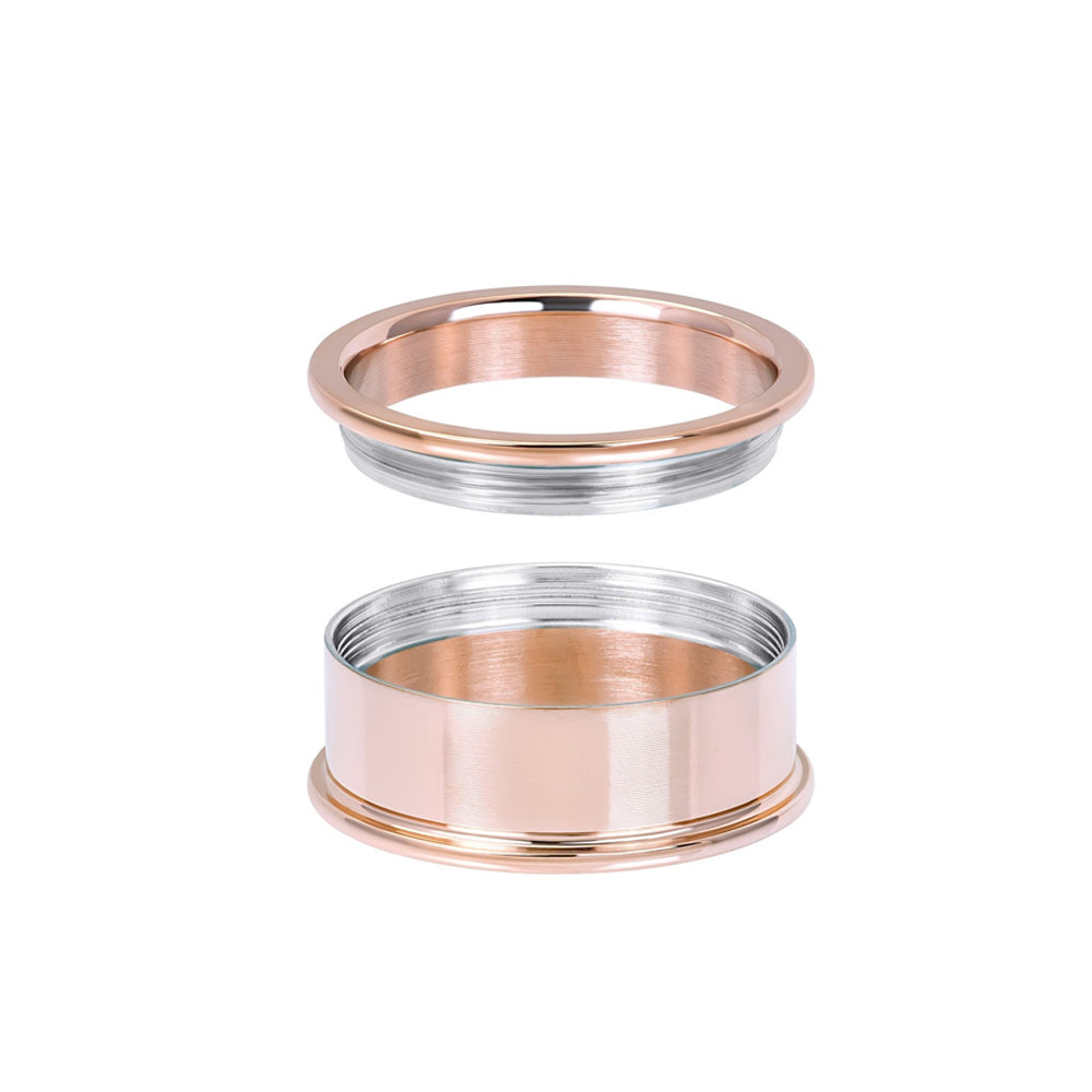 Rosékleurige IXXXI basisring voor dames in 8 mm breedte.