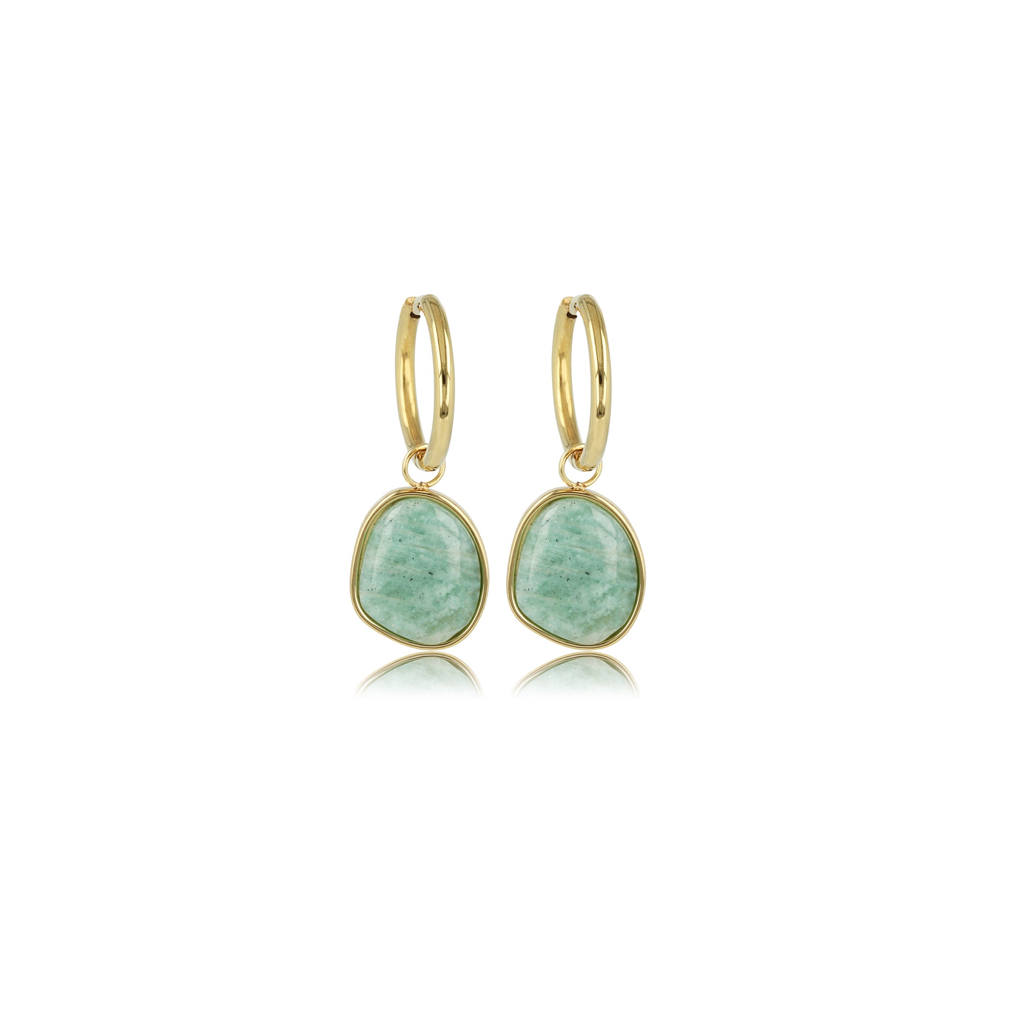 My Bendel - Klassieke Oorbellen Met Amazonite Edelsteen