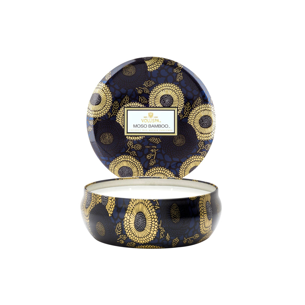 voluspa geurkaars Moso bamboo groot blikje