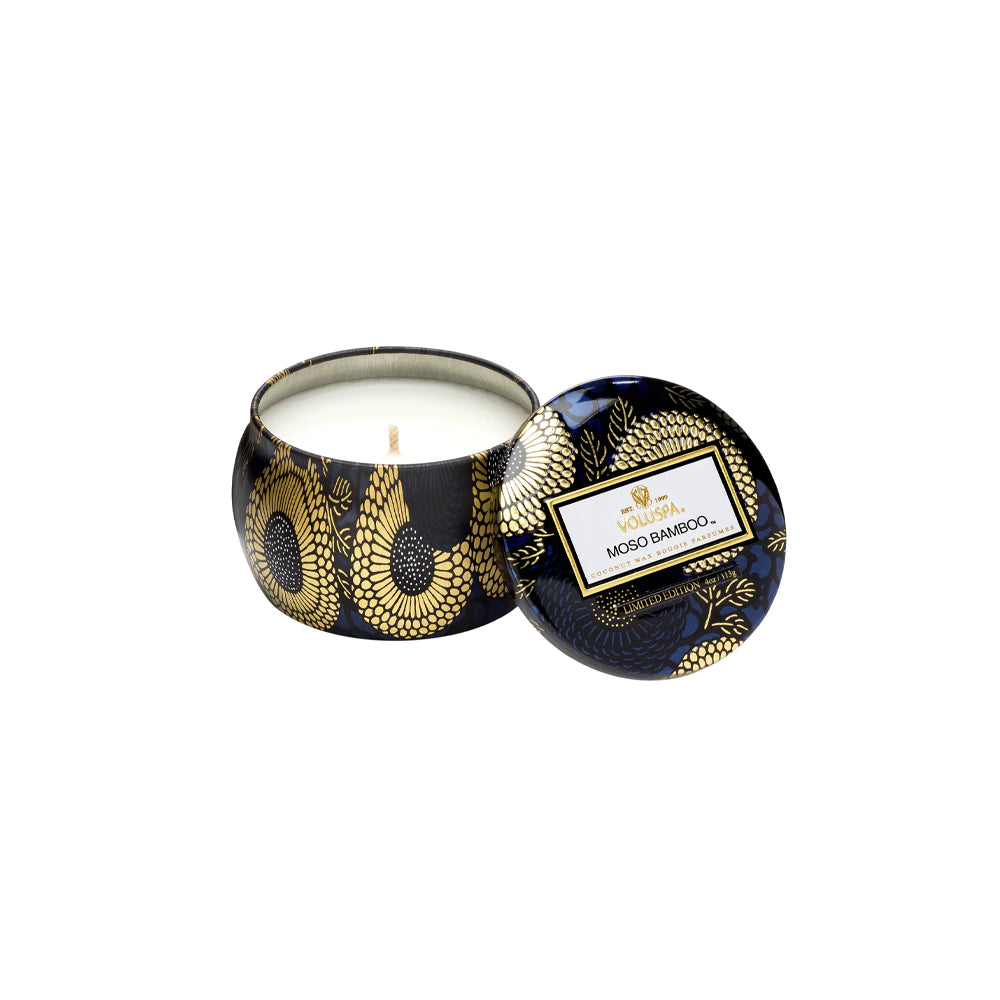 voluspa geurkaars moso bamboo klein blikje