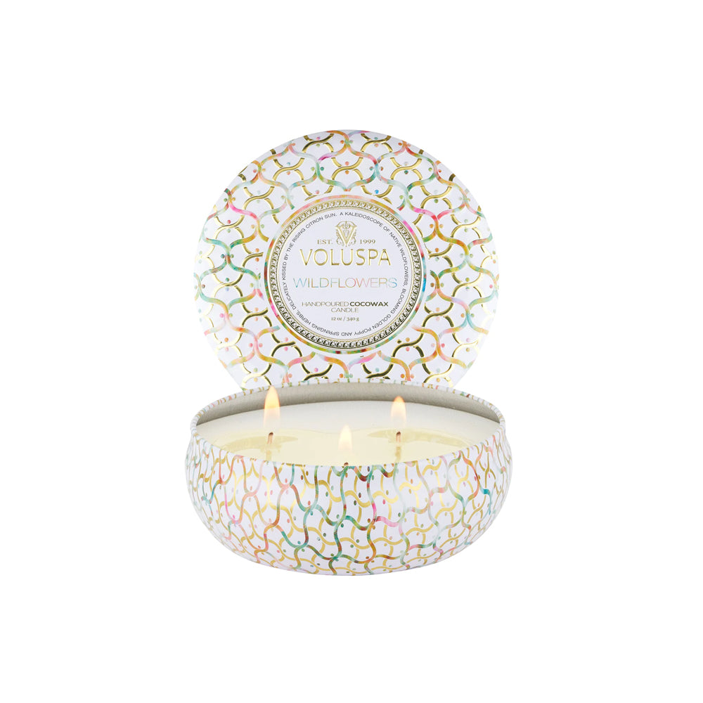 voluspa geurkaars wildflowers groot blikje