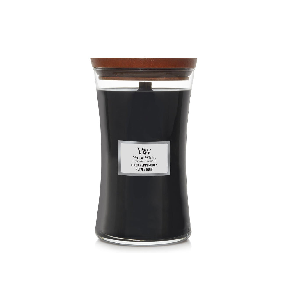 woodwick geurkaars large black peppercorn