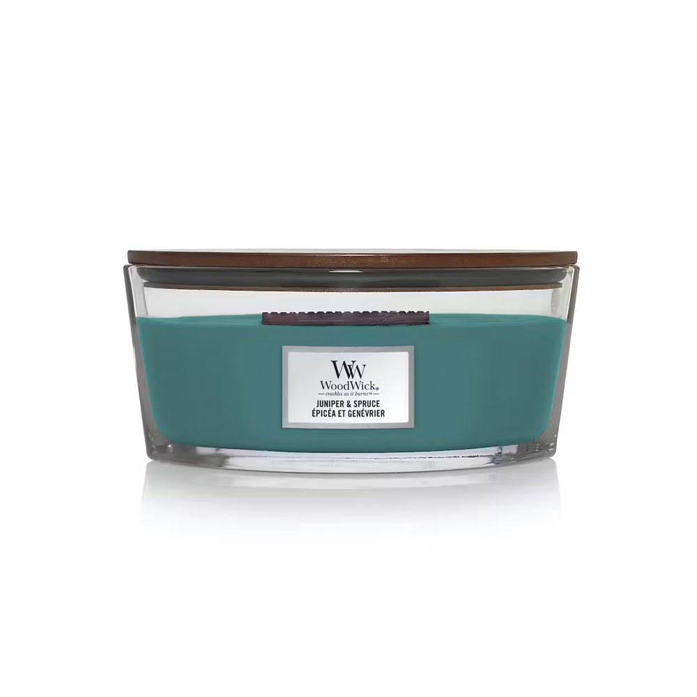 woodwick geurkaars ellipse Juniper & spruce