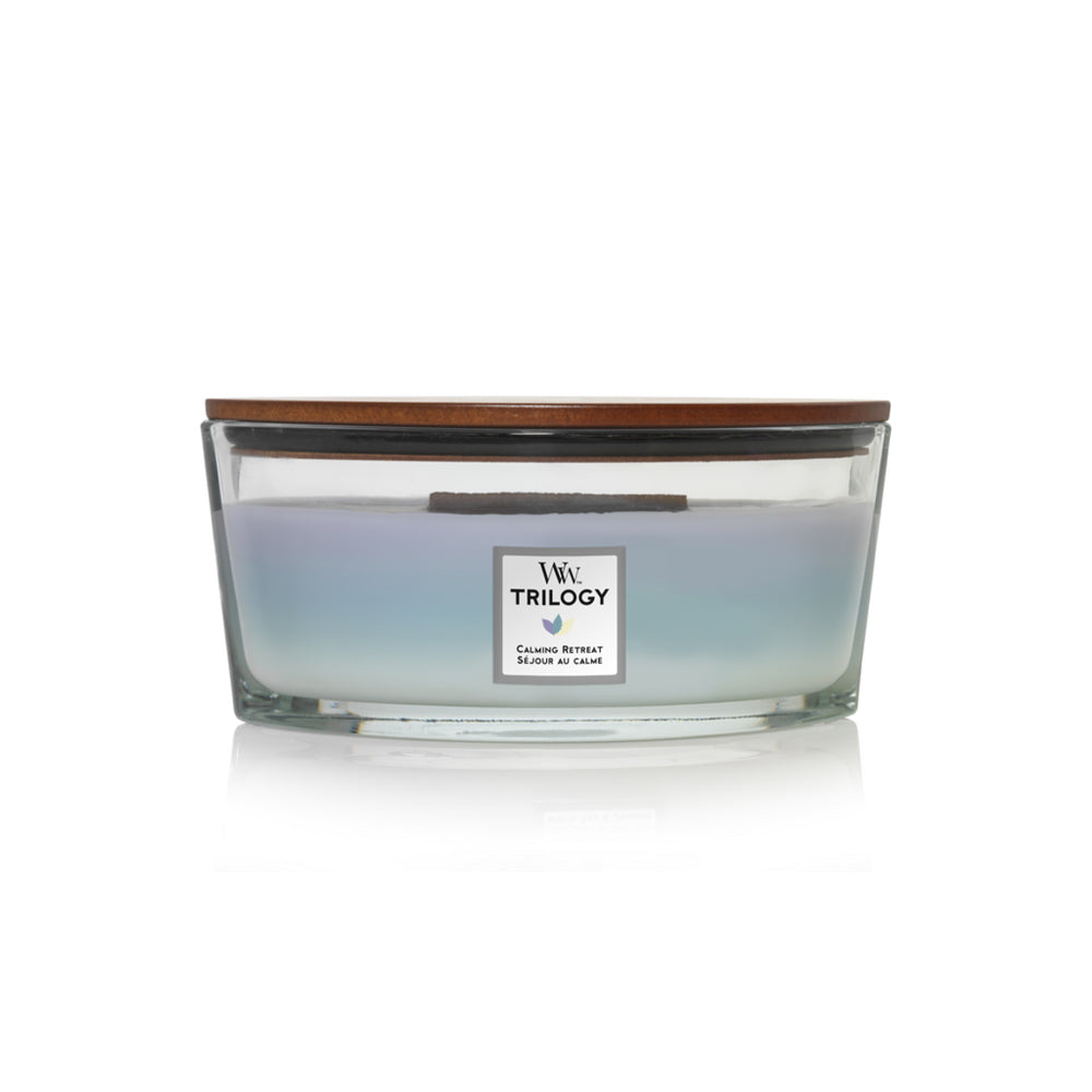 woodwick geurkaars ellipse trilogy calming retreat