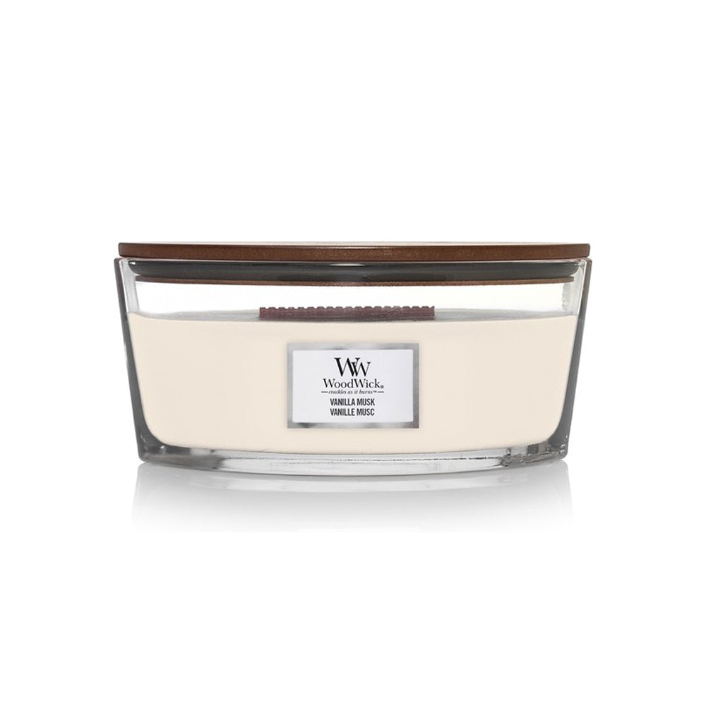 woodwick geurkaars elllipse vanilla musk