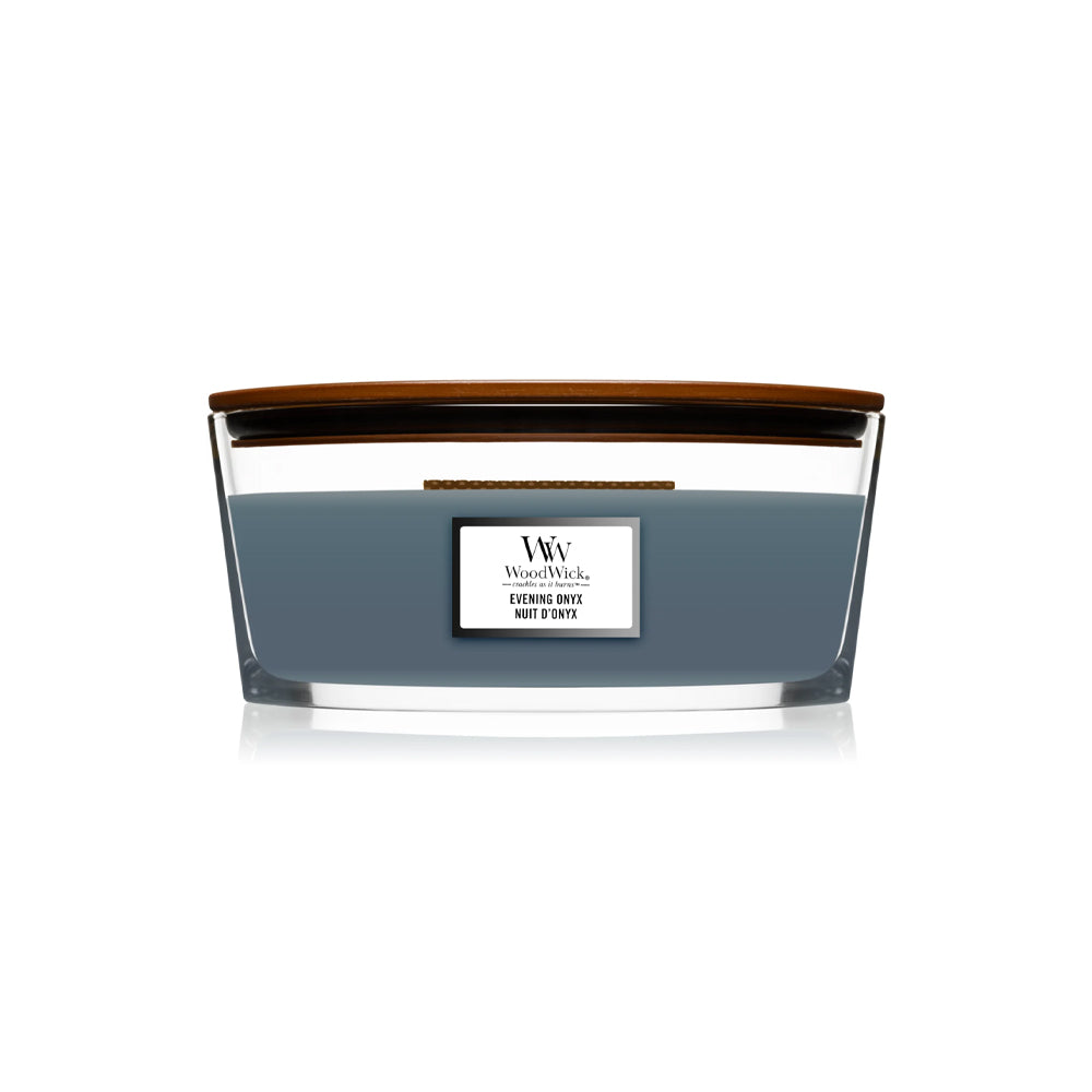 woodwick ellipse geurkaars evening onyx