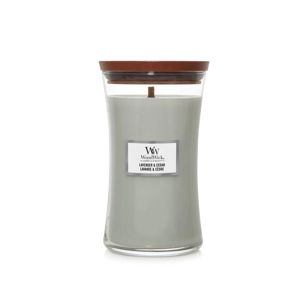 woodwick geurkaars large lavender cedar