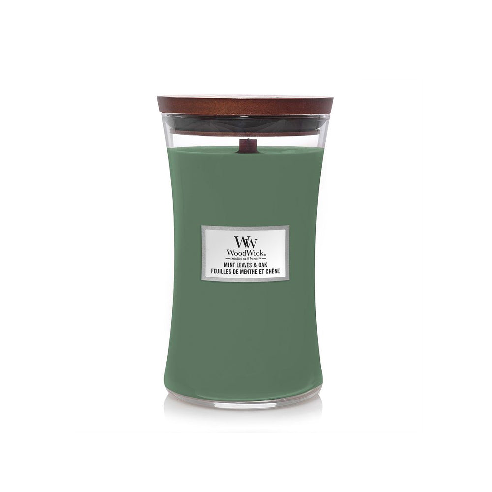 woodwick geurkaars large mint leaves & oak