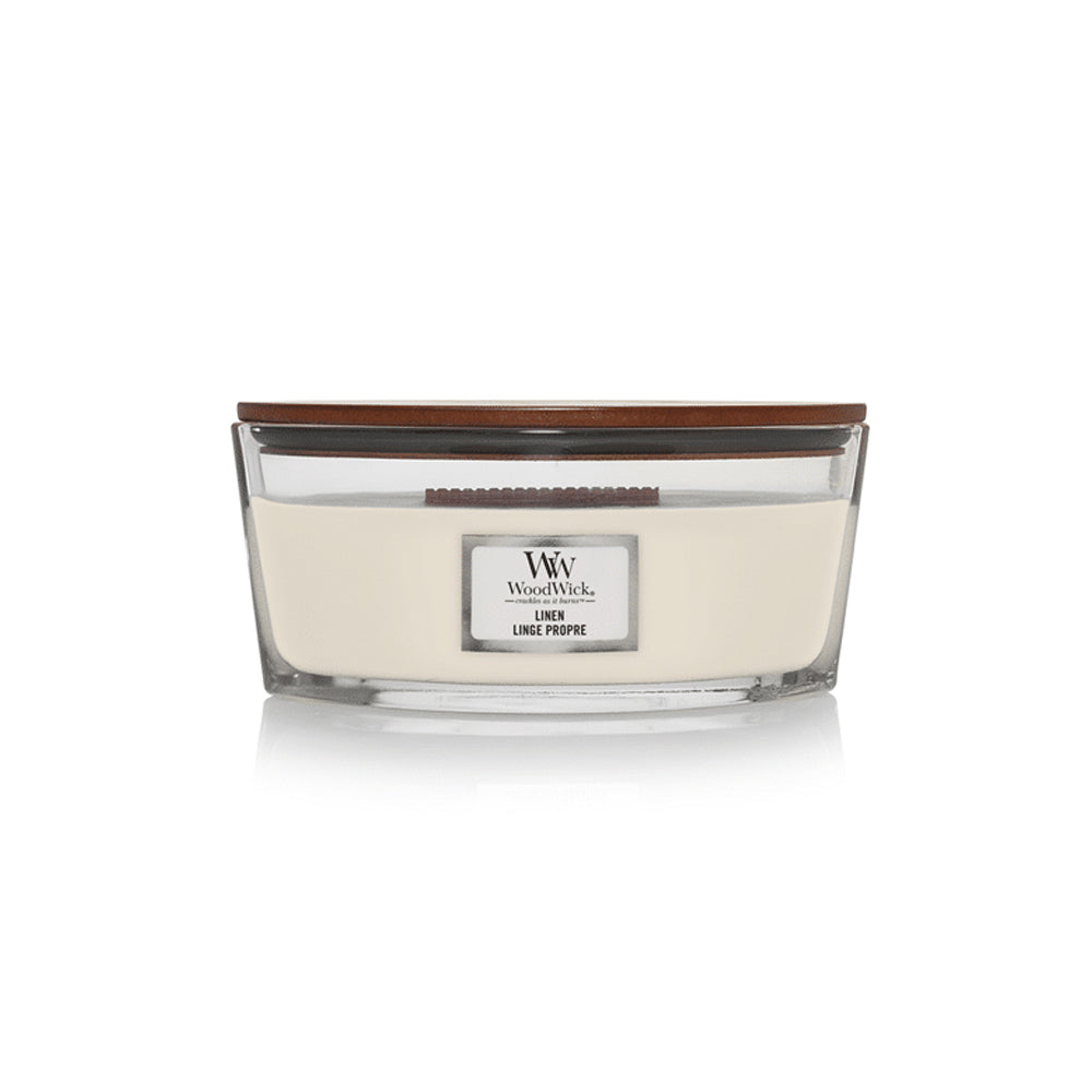 woodwick geurkaars ellipse linen