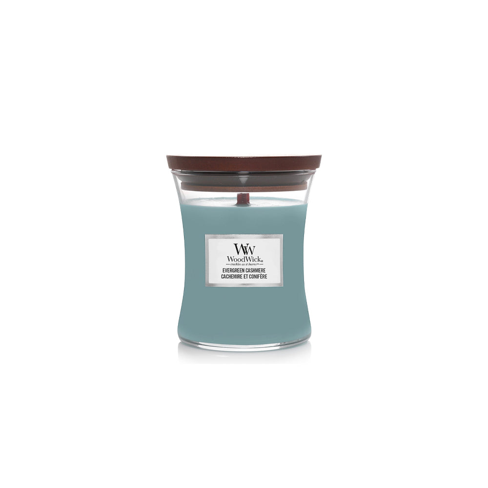woodwick geurkaars mini evergreen cashmere