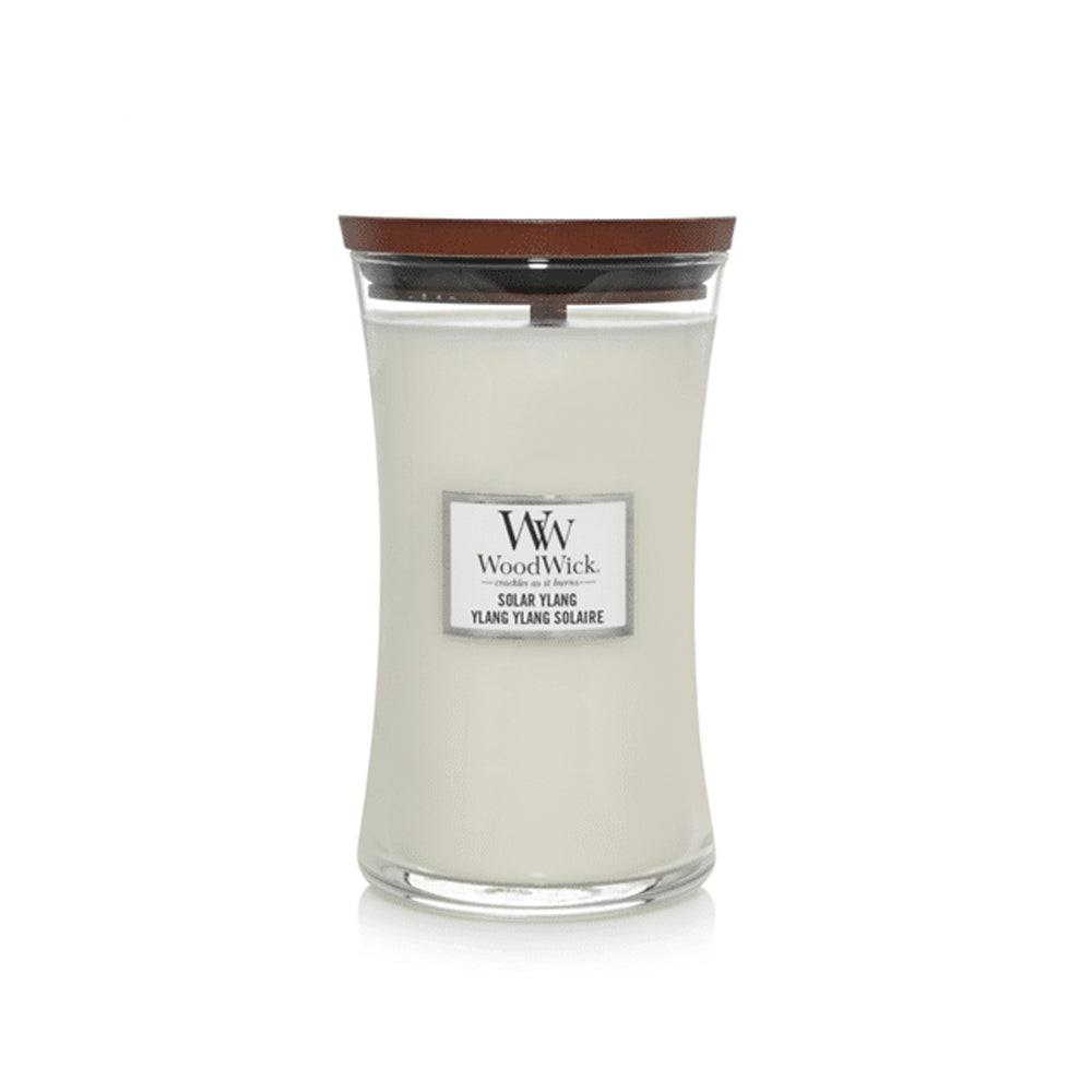 witte woodwick geurkaars solar ylang large
