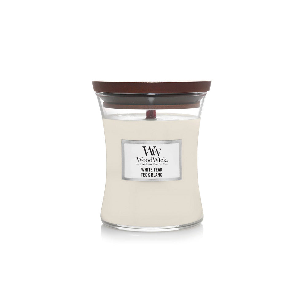 woodwick geurkaars medium white teak