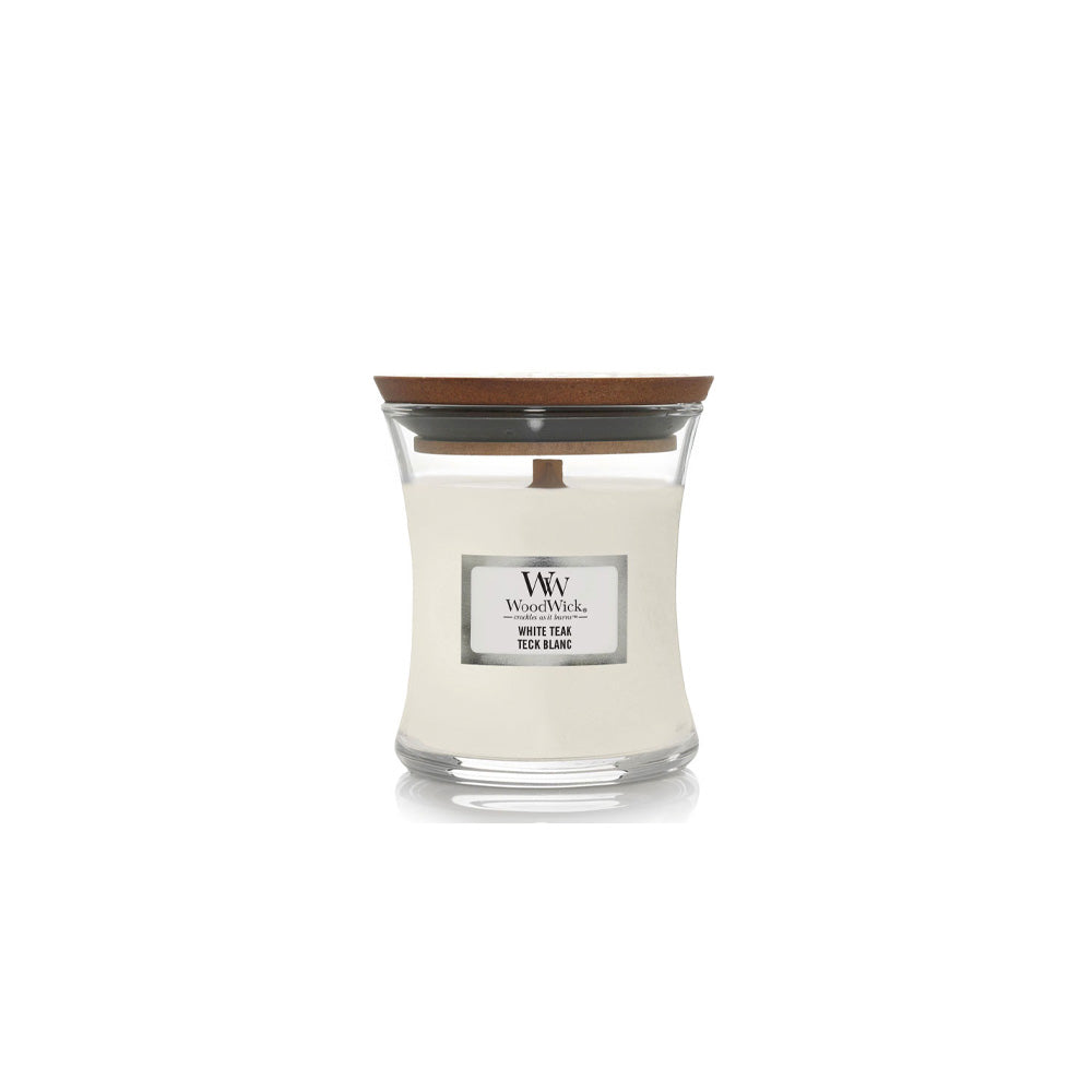 woodwick geurkaars mini white teak