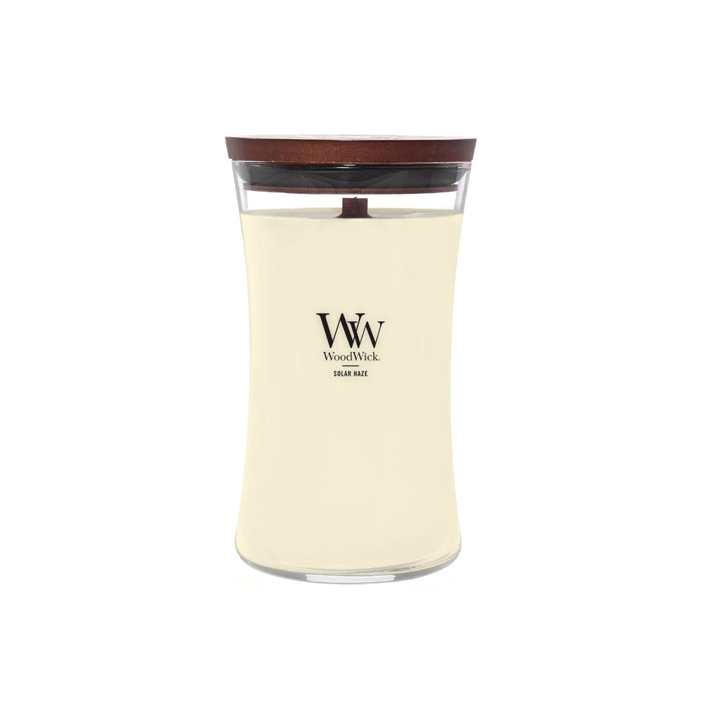 witte woodwick geurkaars large solar haze
