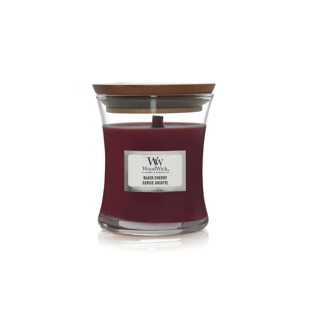 woodwick geurkaars medium black cherry