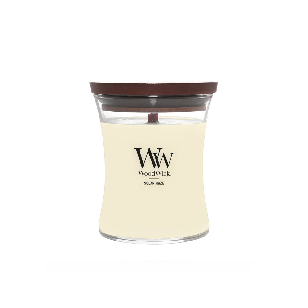 witte woodwick geurkaars medium Solar haze