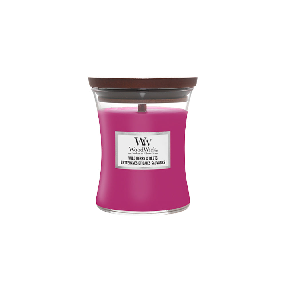 paarse woodwick geurkaars medium wild berry beets