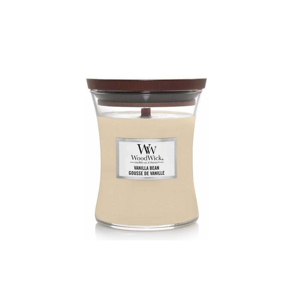 woodwick geurkaars medium vanilla bean