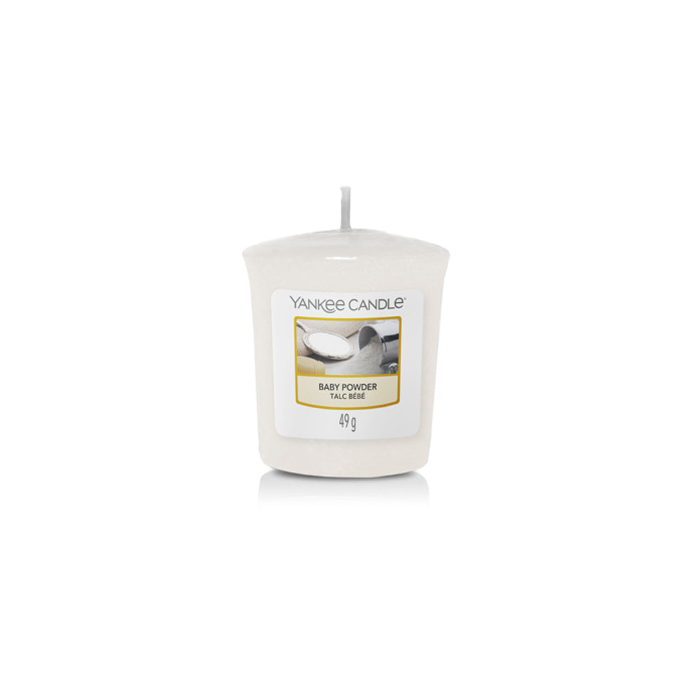 wit Yankee Candle votive geurkaarsje baby powder