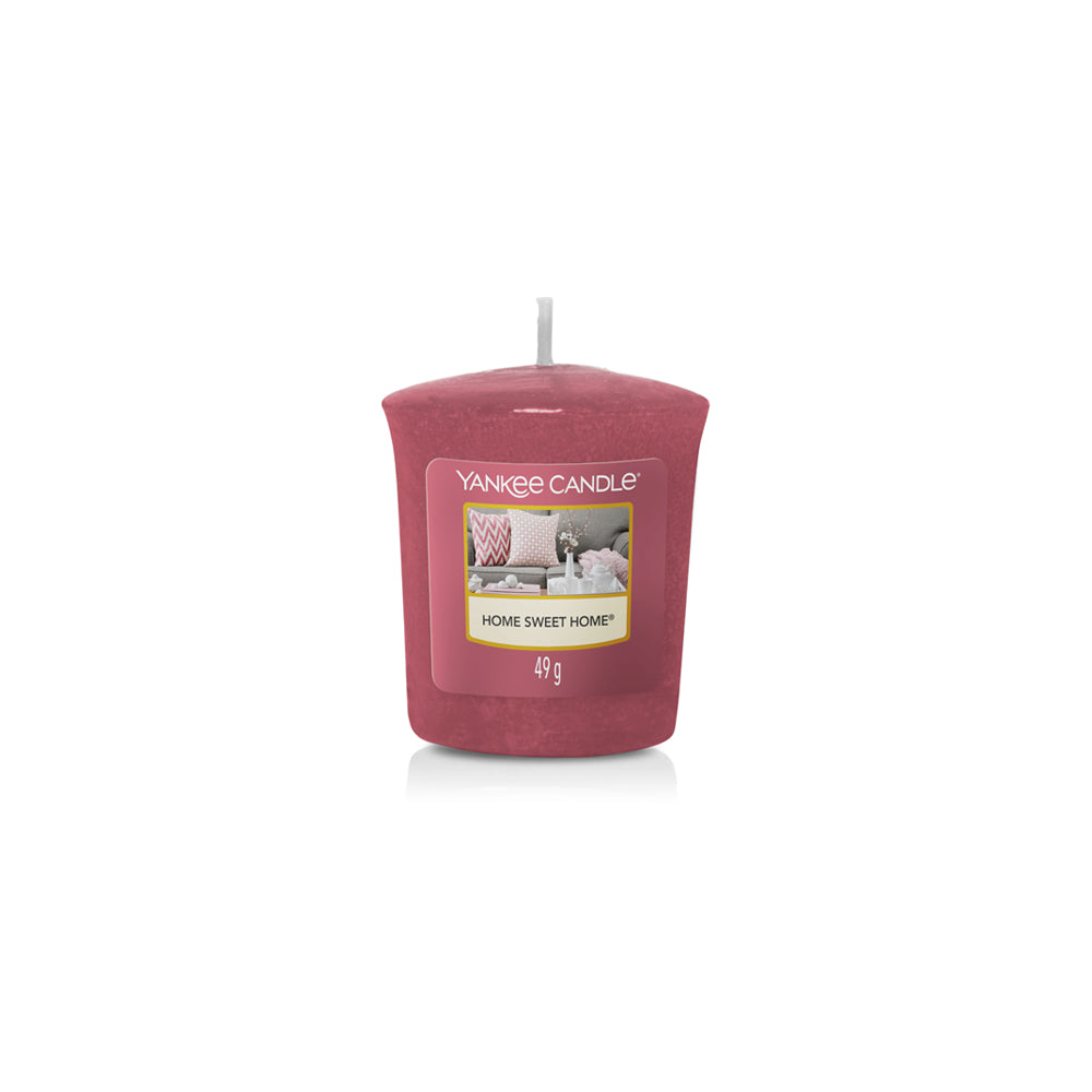 rood Yankee Candle votive geurkaarsje home sweet home