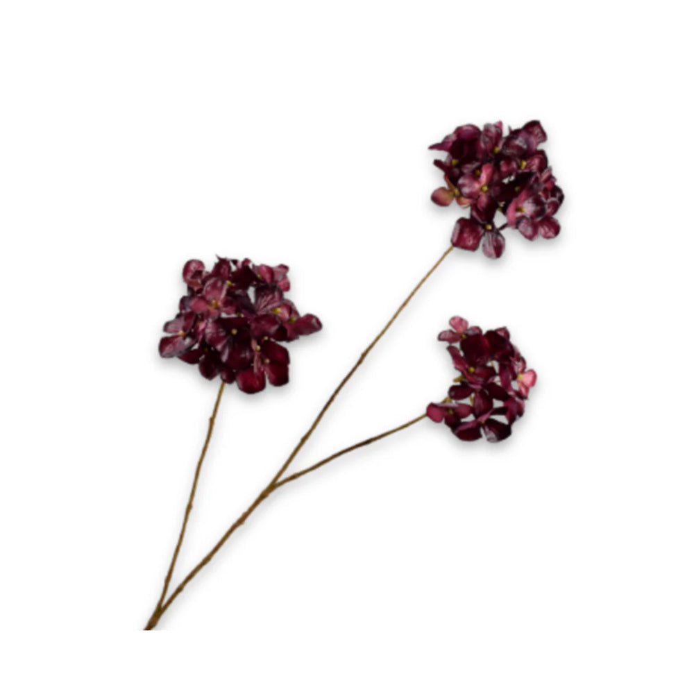 Zijden Bloemen - Silk-ka - Hortensia Tak Bordeaux