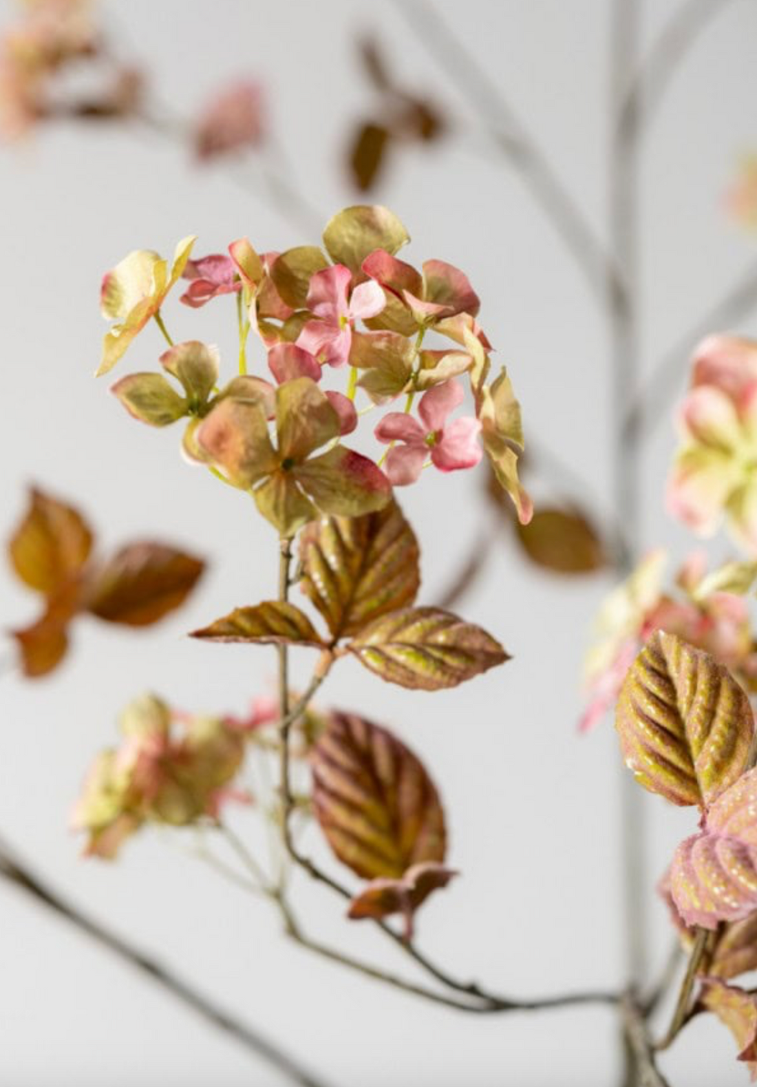 Zijden Bloemen - Silk-Ka - Hortensia Tak Groen / Roze