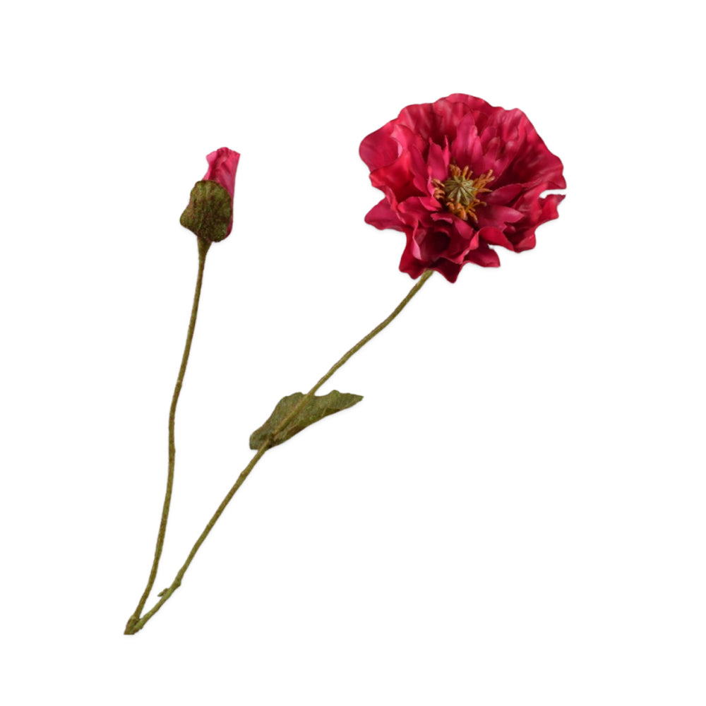 fuchsia kleurige klaproos - zijden bloemen