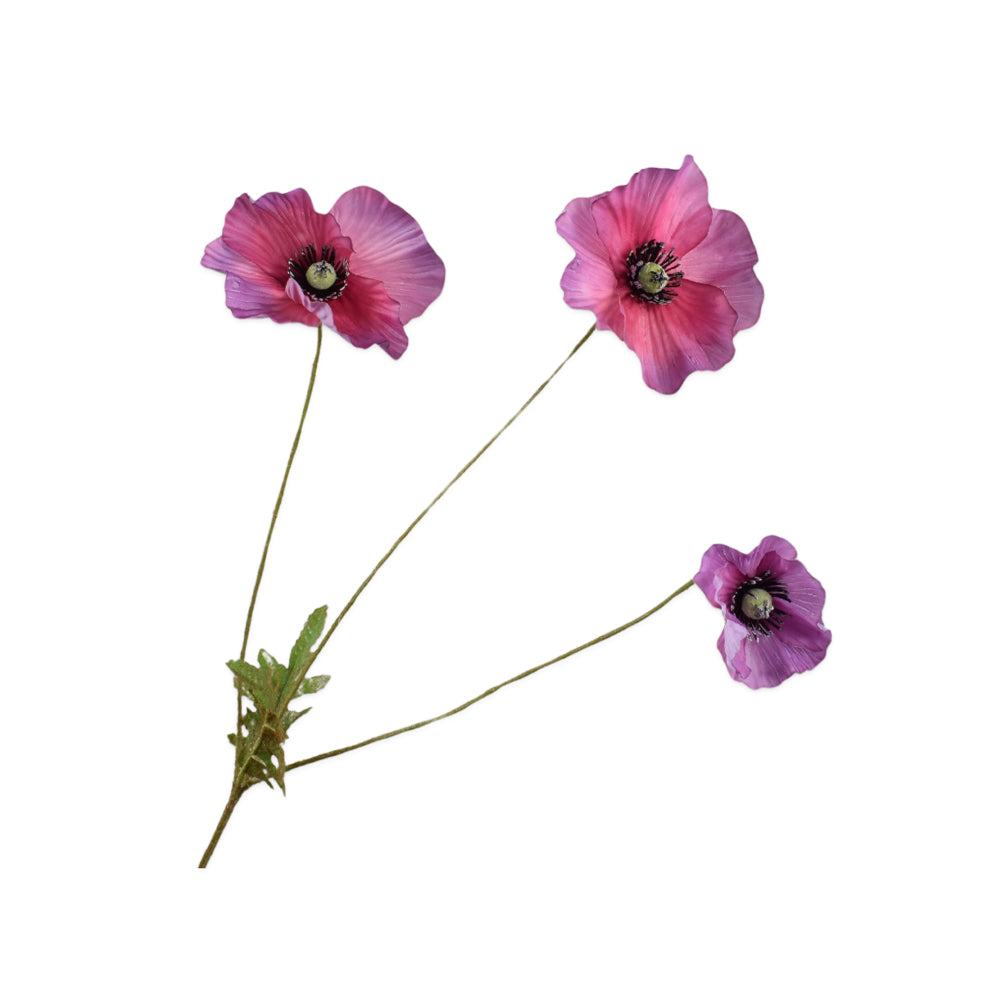 Zijden Bloemen - Silk-ka - Klaproos Tak Mauve