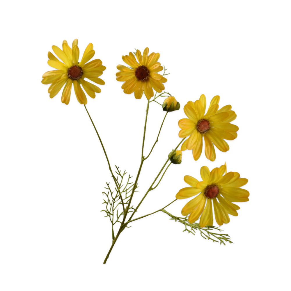 gele margriet tak silkka - zijden bloemen