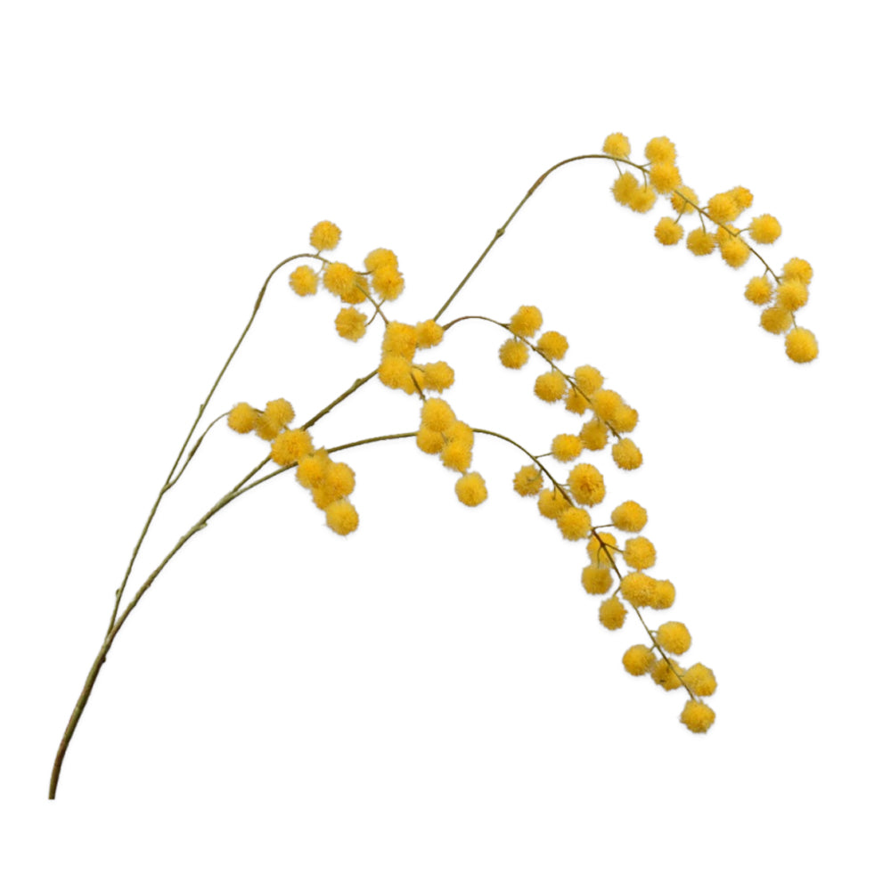 Zijden Bloemen - Silk-Ka - Mimosa Tak Geel
