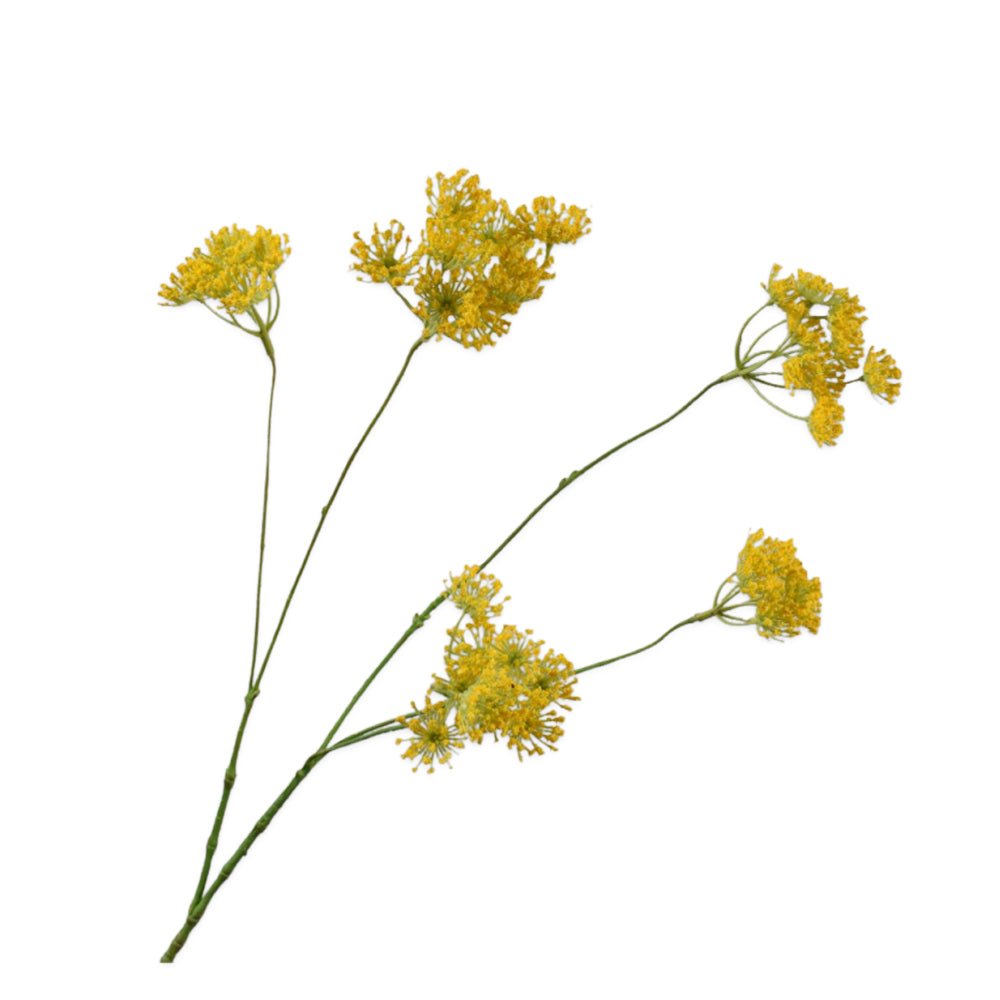 Zijden Bloemen - Silk-ka - Mini Dille Tak Geel