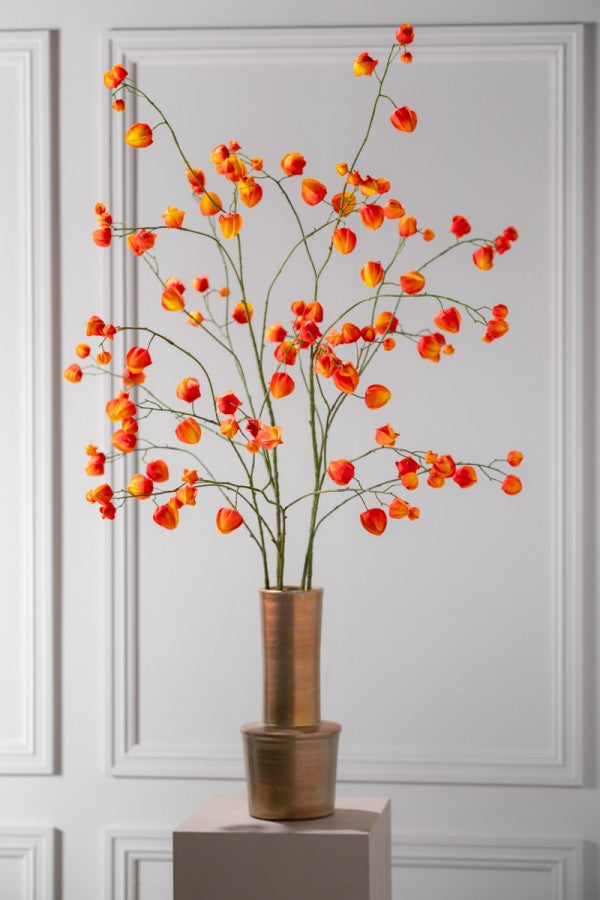 Zijden Bloemen - Silk-Ka - Physalis Tak Oranje