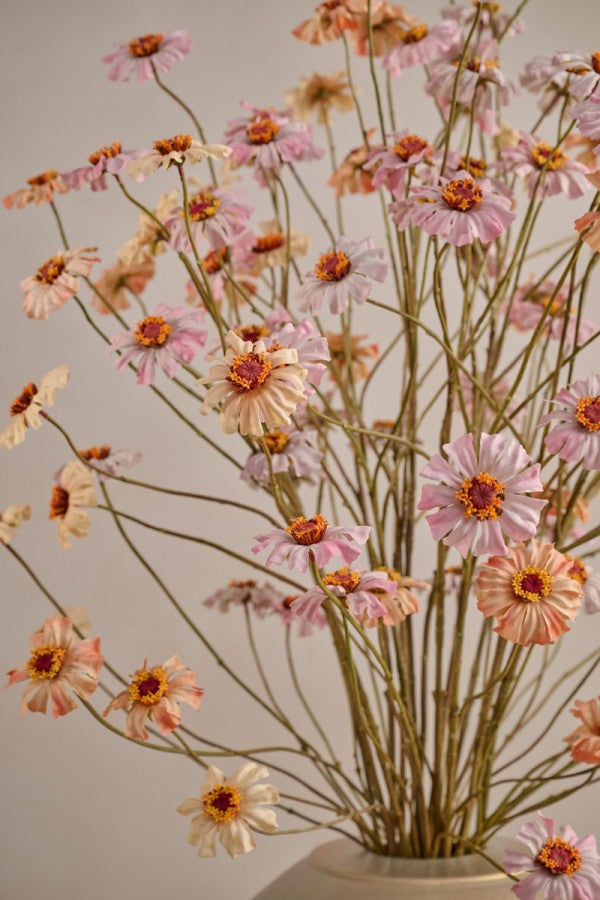 Zijden Bloemen - Silk-Ka - Zinnia Tak Zalm