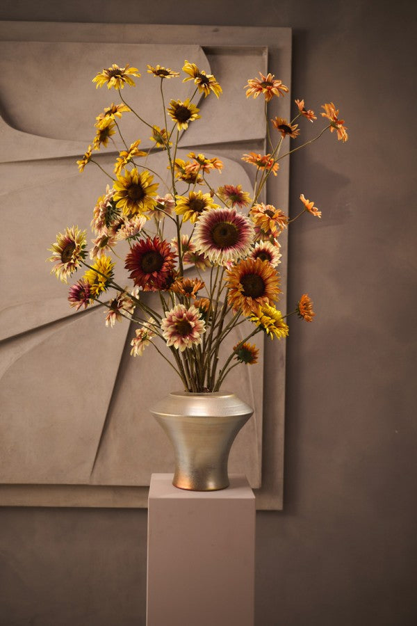 Zijden Bloemen - Silk-Ka - Zonnebloem Tak Peach