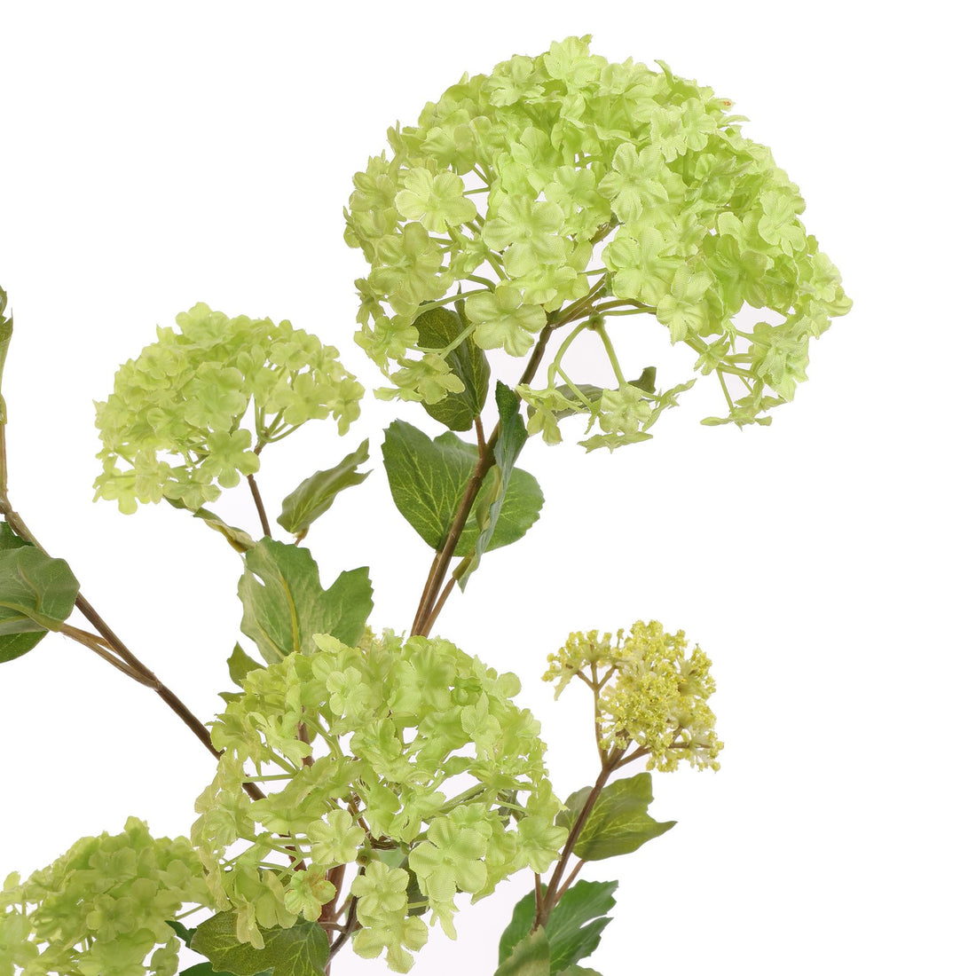 Zijden Bloemen - Snowball Tak Groen