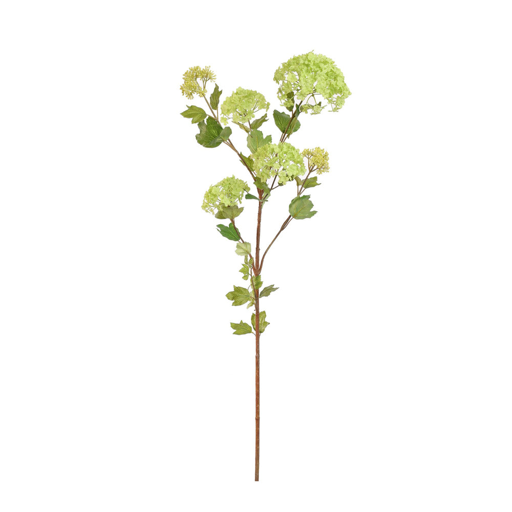 Zijden Bloemen - Snowball Tak Groen