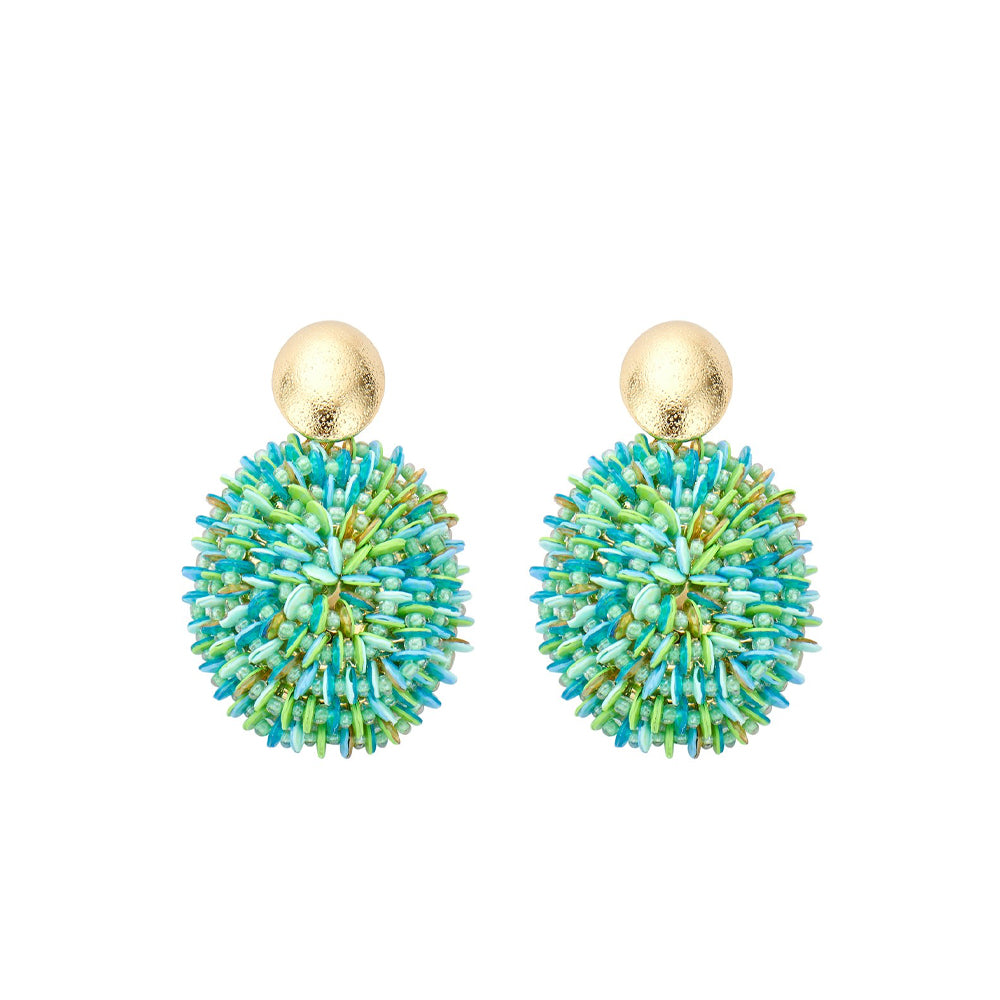 Biba - Oorbellen - Schild Blauw / Groen