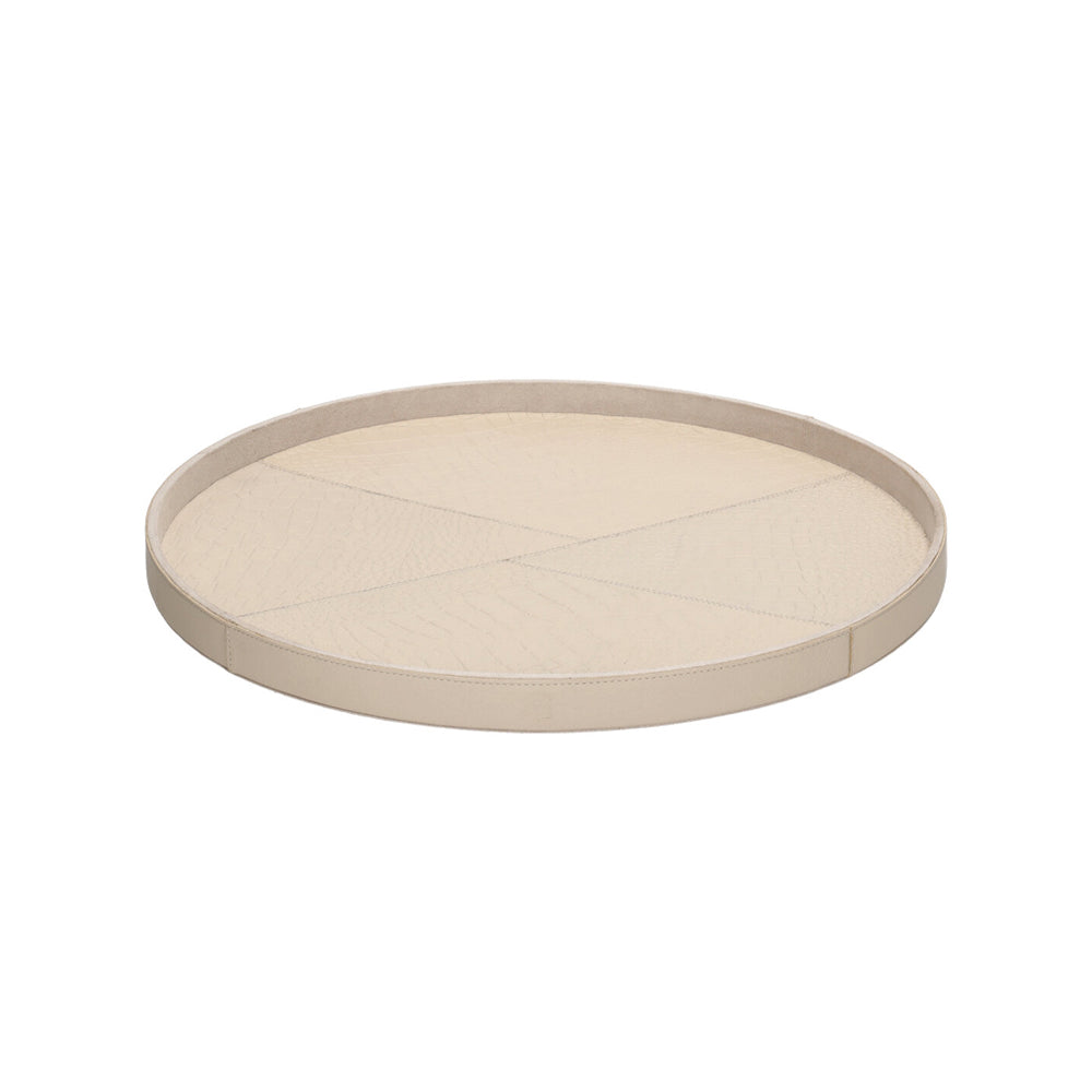 Chamada Plateau - Merel M - Rond - Beige Croco Leer