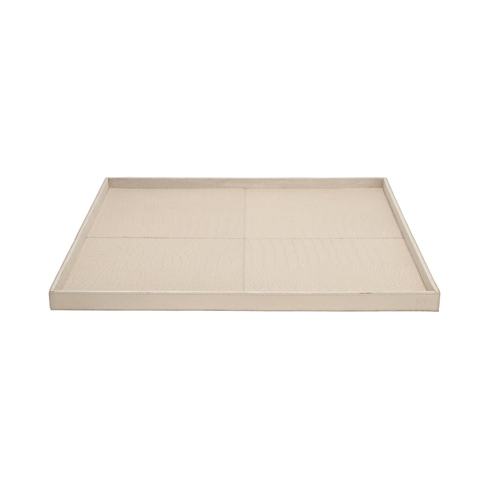 Chamada Plateau - Noa L - Vierkant - Beige Croco Leer