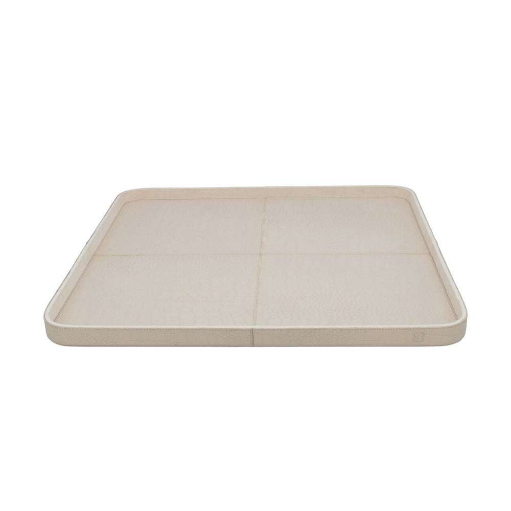 Chamada Plateau - Carmen L - Vierkant - Beige Croco Leer