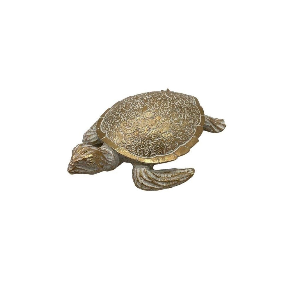 Decoratie Object - Schildpad - Wit/Goud